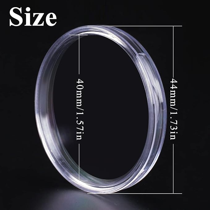 Utron 180P Clear Plastic Coin Capsules, Dollar Coin Holder, 40mm Silver Coin Storage for Collectors, Morgan Silver Dollar Coin Holders with Adjustable Gasket (17/20/25/27/30/33/38/40mm) (60P)