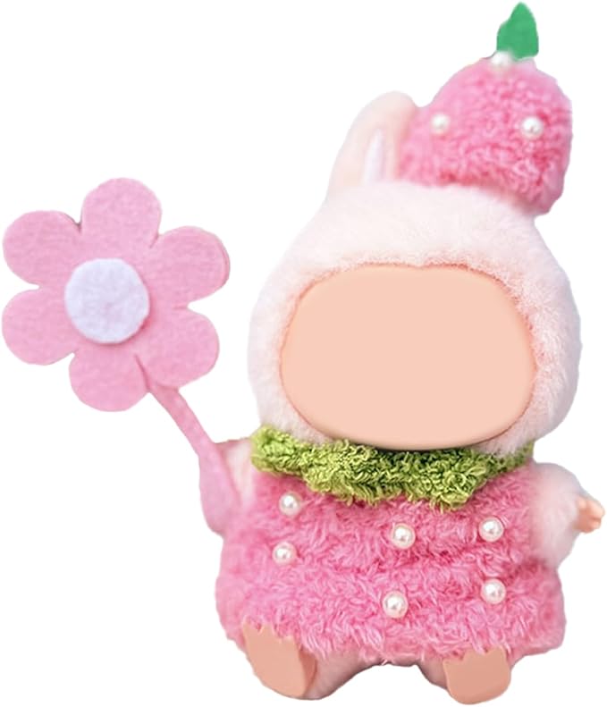 17CM Doll Clothes Set Pink Pearl Jumpsuit + Pink Hair Charm + Flower, Fashion Cute Dress-Up Clothes for Doll Accessories Outfit(No Doll Included)(LBB Clothes 8)