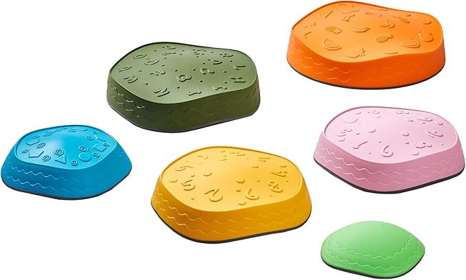 VEVOR Balance Stepping Stones for Kids, 6 PCS, Up to 220 lbs, Non-Slip Toddlers Sensory Stepping Stones, Obstacle Course Coordination Game Toys Indoor or Outdoor Play for Children Aged 3 4 5 6 7 8+
