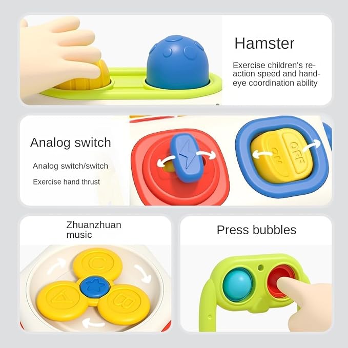 Busy Cube for Toddlers 1 Years Old, Montessori Toys for 1 Year Old - Ideal Gifts for 1 Year Old Boys Girls - Airplane Plane Car Travel Toys for 6 to 18 Months Toddlers Educational Learning Toys