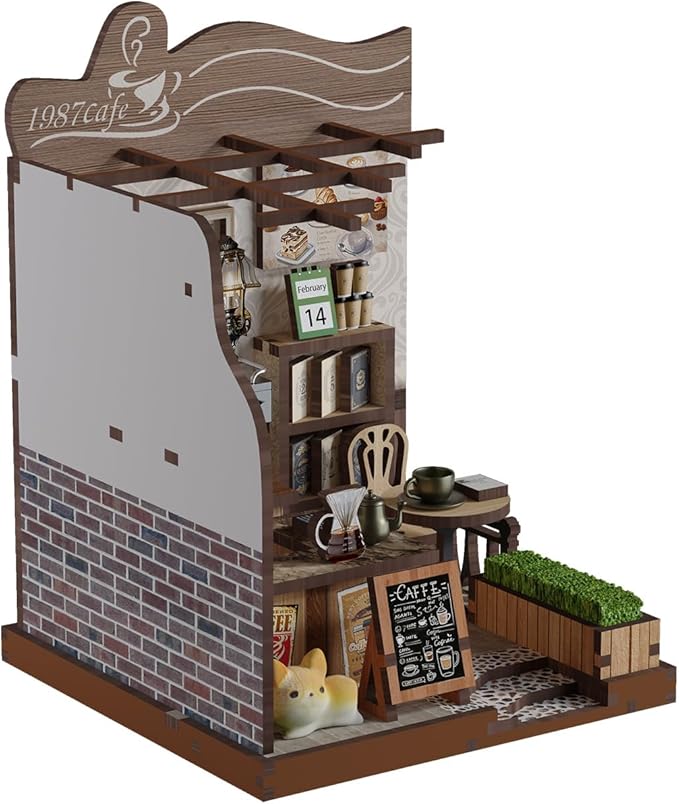 Book Nook Kit for Adults, 3D Wooden Miniature DIY House Craft Kit Book Nook Decor Bookshelf Insert Diorama Birthday Gift