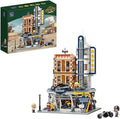 PANTASY Retro Motorcycle Diner & Bar Building Set - Modular Street Corner Architecture Kit with Interactive Doors, Openable Walls, 4 Motorcycles & 5 Exclusive Minifigures for Display & Play