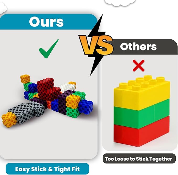 Building Blocks - 96 PCS STEM Educational Building Blocks for Toddlers & Kids Ages 3 to 9+ | Creative & Fun Building Toys for Boys and Girls - Ideal Christmas or Birthday Gift
