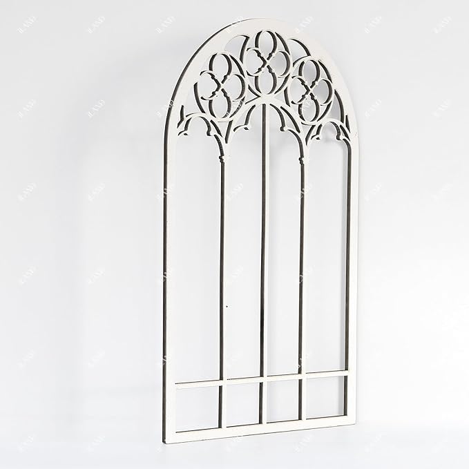 iLAND 1/12 Scale Accessories of Dollhouse Window, Wooden DIY Dollhouse Building Supplies, Complete Miniature Window Kit w/Wooden Frame & Grid Pattern PVC Film