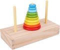 Tower of Hanoi,Wooden Towers of 10 Rings Puzzle with Storage Box Logic Puzzle Brain Teaser Intellectual,STEM Logical Game Travel Toy Family Game Column Blocks Kids 5+ Years Gift