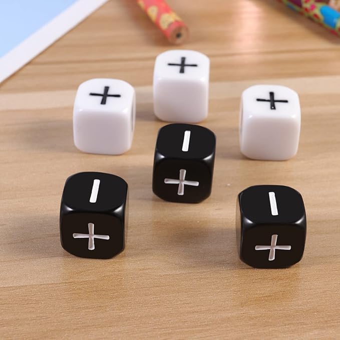 STOBOK 24Pcs Math Dice, 6 Sided Games Dice for Preschoolers, Dices Minus Plus Table Games Dice for Classroom/Party