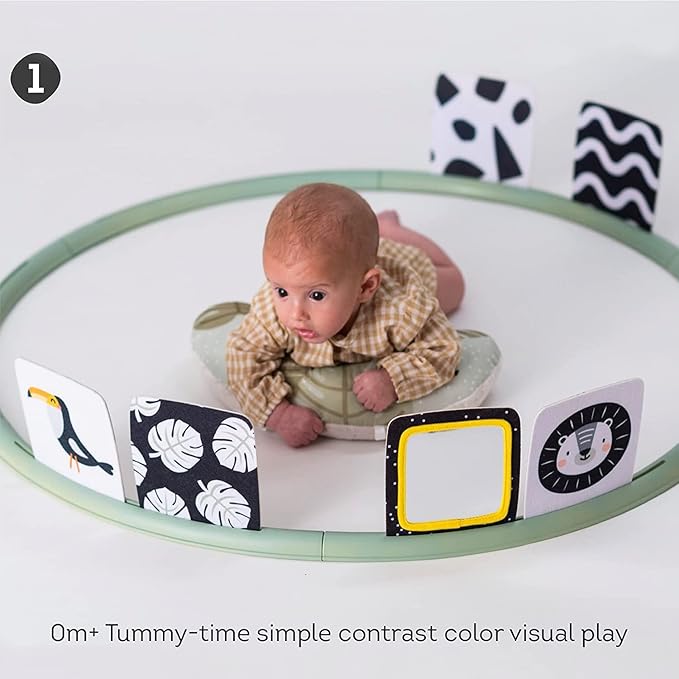 Taf Toys Tummy Time Support for Newborns & Babies, Developmental Activity Center with Detachable Cushion & Toys Encourage Baby’s Senses Development, Fine & Gross Motor Skills & Eye-Hand Coordination