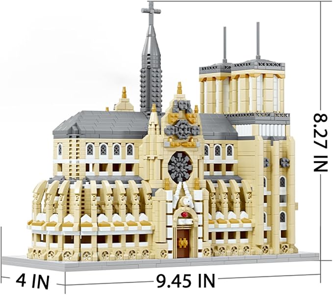 Micro Mini Notre Dame Cathedral Building Block Set, Famous Architecture, 2908 Pieces, Gifts for Kids and Adults