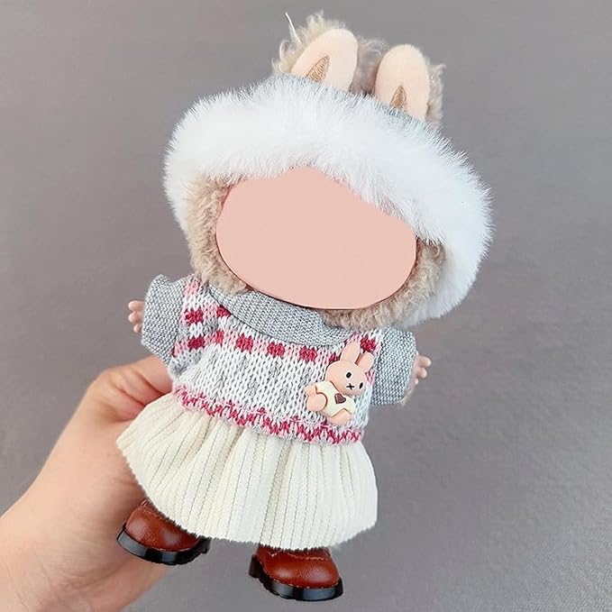 4 Pack—17cm Doll Clothes,Premium Doll Outfit with Accessories,Doll Princess Skirt,Cute Clothes Outfit for 17cm Dolls,End Dolls Fashion Clothing Set(No Dolls and Shoes) (Set D)