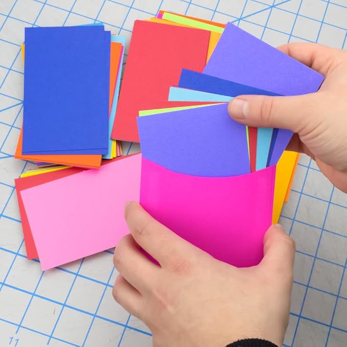Hygloss 300 Library Card Pockets 3.5x5 Inch - Non-Adhesive Pocket Envelopes - 10 Assorted Colors - Classroom Envelope Pockets - Ideal for Organizing - Colorful Small Library Book Pocket