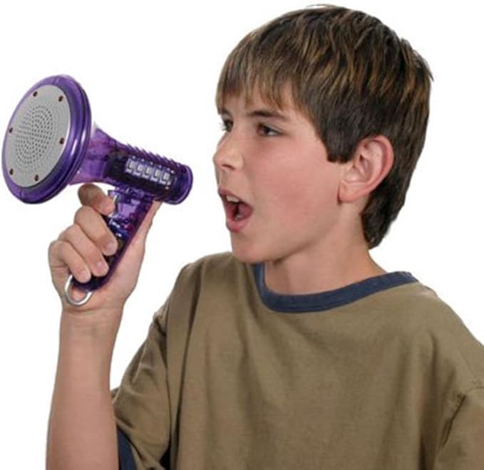 Toysmith Tech Gear Multi Voice Changer – Megaphone Toy with 8 Voice Effects and LED Lights – Fun Outdoor Toy for Kids Ages 5+ – Cool Gag Gifts or Birthday Gift Idea – Colors May Vary, Battery Included