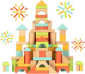 100pcs Wooden Blocks for Toddlers 1-3, Building Blocks for Toddlers 1-3, Wooden Block for Baby Shower with Storage Bucket, Montessori Toys for Preschool Girls and Boys