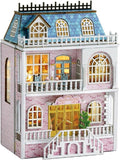 CUTEROOM Wooden Miniature House Kit - DIY Tiny House Making Kit with Furniture, Dollhouse Gift for Women and Girls (Romantic Castle)