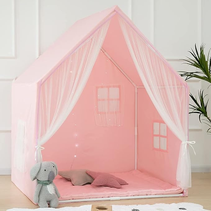 Kids Play Tent for Girl, Kids Tent Indoor, Playhouse for Kid, Princess Castle Play Cottage Pink