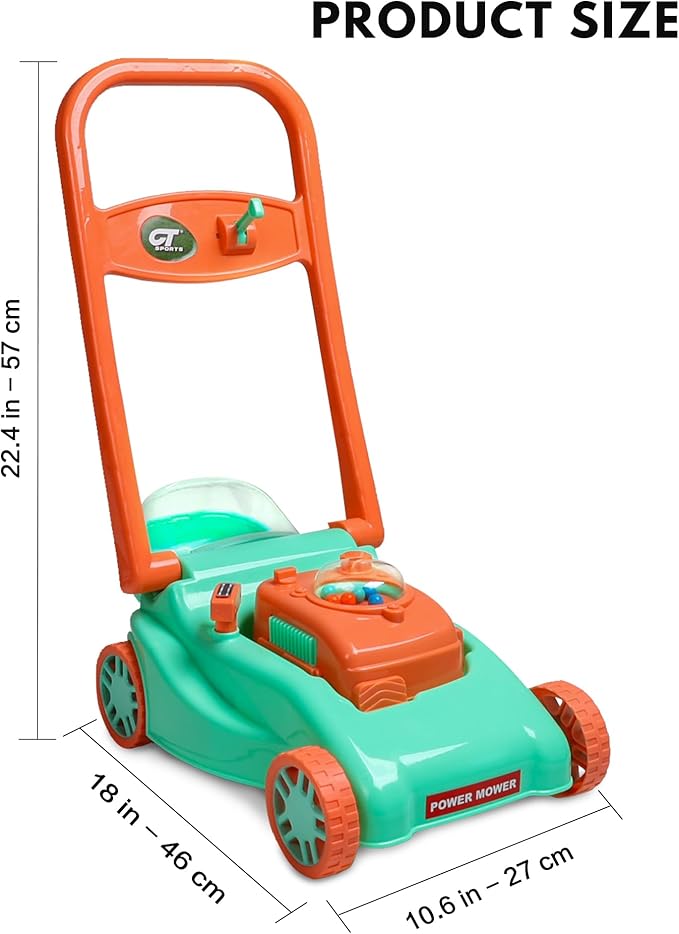 Kids Lawn Mower with Realistic Grass-Cutting Action and Sounds – No Batteries Required | Fun Outdoor Push Toy, Birthday Gift & Halloween Present for 3, 4, 5, 6, 7, 8 Year Old Boys and Girls (Green)