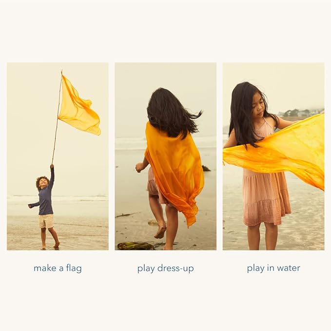 Sarah's Silks Playsilk - 100% Real Silk, Hand Dyed, Bright Colored Play Scarves | Montessori and Waldorf Toys for Dress up, Imaginative, and Pretend Play (35" x 35")