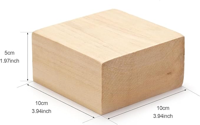 4 Pcs Basswood Carving Blocks, 4 x 4 x 2 inch Whittling Bass Wood Blocks Kit, Carving Soft Wooden Block for Beginners and Professional Artists DIY Wood Carving Crafts