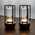 Klarako Crystal Lantern Lamp – Modern Cordless Rechargeable Bedside & Outdoor Light, Portable Wireless Lamp – Dimmable Touch Control – Luxury Living Room & Hotel-Style Lighting (Black, 2-Pack)