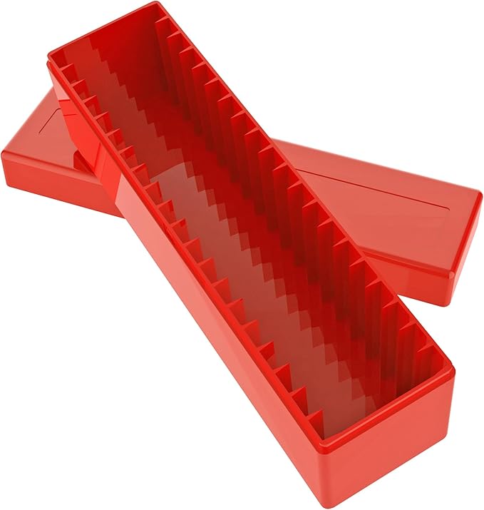 Plastic Coin Slab Storage Box – 20-Slot Coin Holder Organizer Case Fits for PCGS NGC PMG PCCB Slabs, Secure Coin Collection Box for Collectors, Home, Office, Bank Use (Box Only, Red)