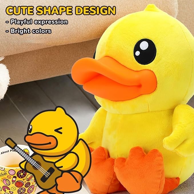 BDUCK+ Plush Toy Baby Doll Stuffed Animal 22 Inches, 56 cm [Skin-Friendly & Comfortable] Unique 3D Duckbill Design, Plush Kids Toys Gift for Boys and Girls of All Ages