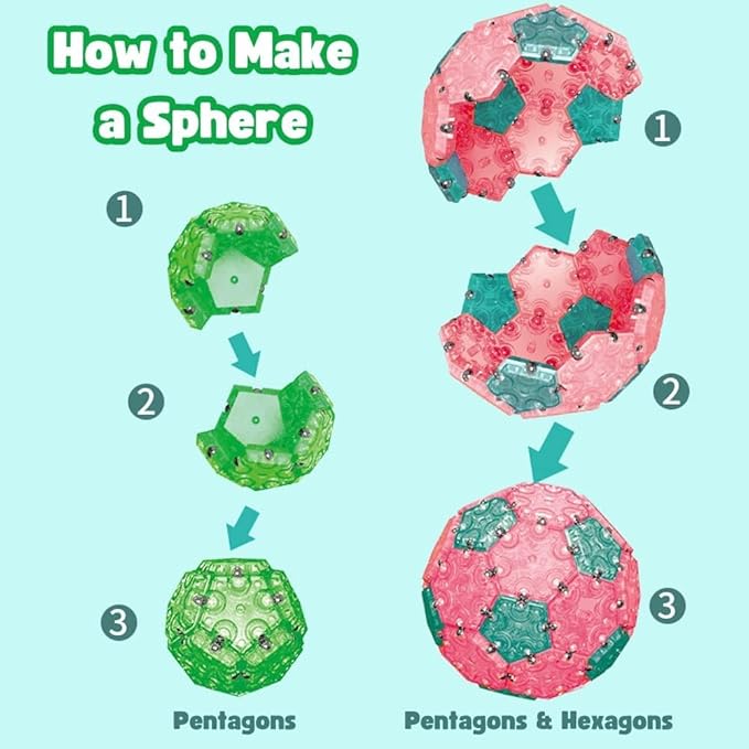 32 Pcs Magnetic Fidget Sphere with Storage Bag – 20 Hexagons and 12 Pentagons Multicolor – Satisfying Magnet Desk Toy for Adults