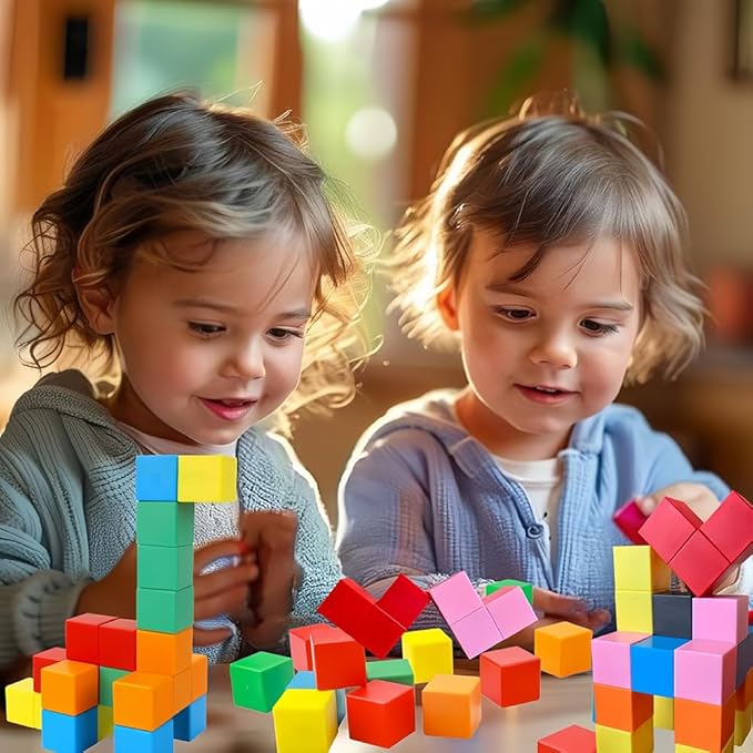 Toys for 3 4 5 6 Years Old Toddlers, Magnetic Blocks 1.18 inch,40PCS Medium Magnetic Building Blocks, Magnet Cubes, Preschool STEM Sensory Toys, Montessori Autism Toys, Birthday