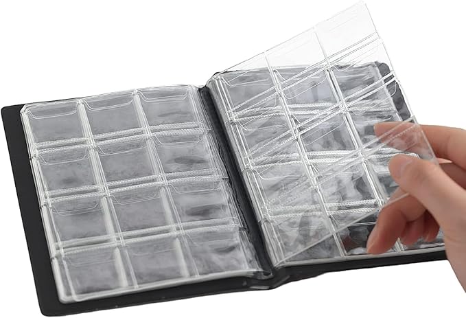 Coin Collection Album 120 Pockets - 3x3cm/1.2x1.2 inch Coin Holder Book Coin Storage Album Money Penny Pocket for Collectors Blue CS0112BL