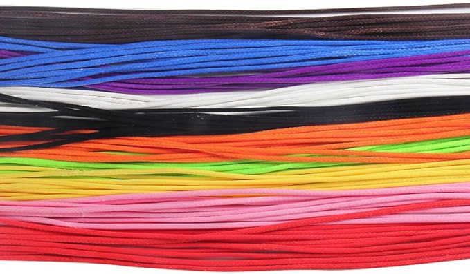 Paxcoo 100 Pcs 18 Inches Waxed Cotton Necklace Cord for Jewelry Making Mix Color