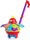 Interactive Youngsters' Toy Car with Spinning Wings & Jingle Bell - Educational Fun for Christmas, Halloween, Thanksgiving, Birthday Gifts, Rooster Toys - (Color Random)