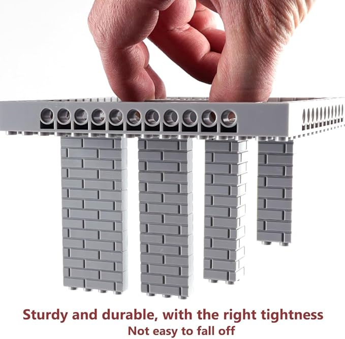 Classic Wall Bricks Bulk Accessories: 340 PCS Masonry Profile Building Block Parts and Pieces Sets(Light Gray)