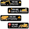 4 PCS Construction Wall Decals Glow in The Dark，Construction Stickers Toddler Room Decor for Kids Baby Nursery, Boys Glowing Motivational Wall Art Inspirational Sticker