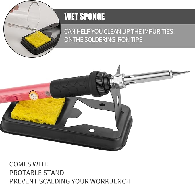 Soldering Iron Kit, 60W Soldering Iron with 5pc Interchangeable Tips, 10-in-1 Adjustable Temperature Solder Welding Tools, Fast Heating, Electronic Repair, 110V