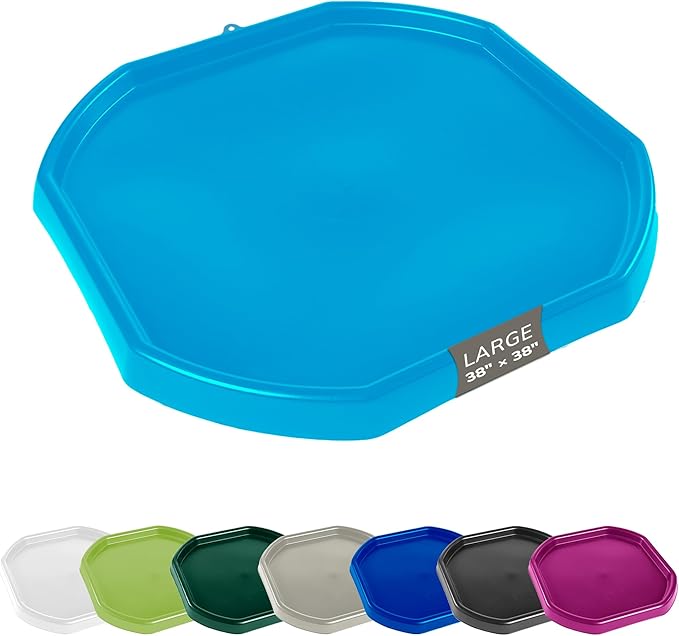MEKA Tuff Tray for Sensory Play, Sensory Tray for Kids, Toddler Water Table, Tuff Spot Sensory Bin for Toddlers (Blue, Large (38" x 38"))