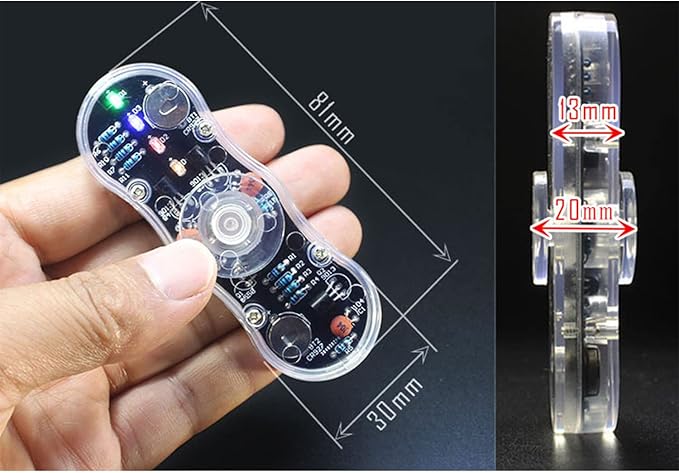 ISolderStore 2 Leaves LED Rotating Gyroscope DIY Kit Soldering Project Electronics Kit Soldering Practice Kit Suitable for Beginners