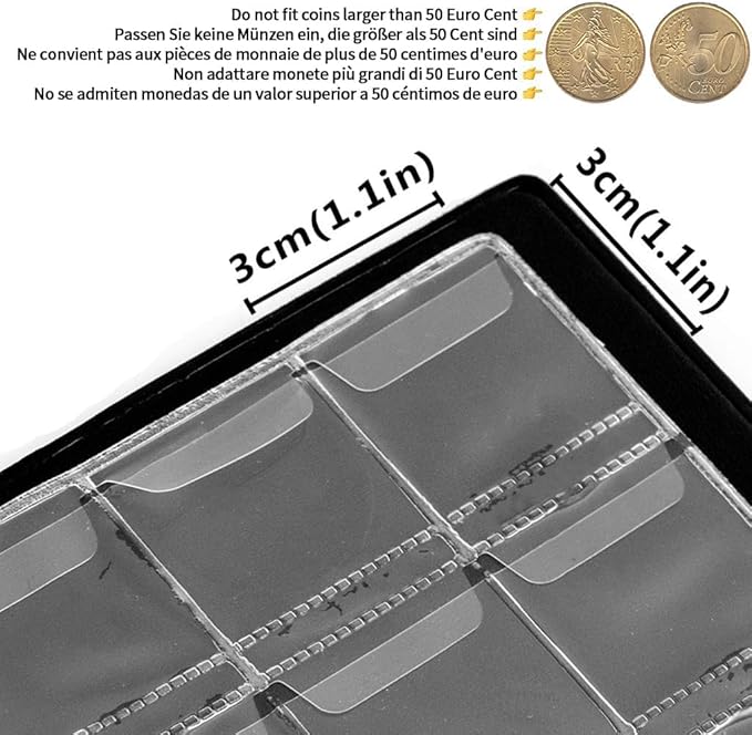 Uncle Paul Coin Album Coin Holder Coin Collection Book for Penny/Nickel/Dime/One pound/20 Pence/10 Pence 120 Pockets CS3712