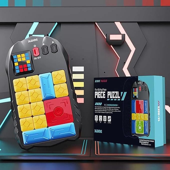Super Slide Puzzle Game – Rechargeable Brain Teaser Unlock 500+ Levels of Electrifying Sliding Puzzles，A Dazzling Electronic Brain Challenge with Addictive Puzzle Fun for All Ages.