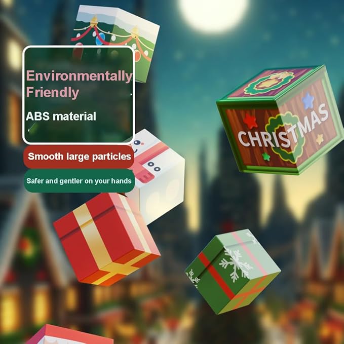 Magnetic Construction Building Blocks Set, 136PCS Tile with 4 Toy Trucks, Education STEM Consrtuction Site Theme Toy for Age 3-5, 6 7 8 9 10 (Christmas Theme)