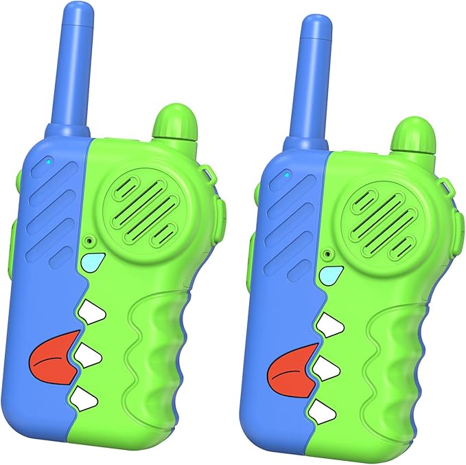 2200m Long Range Kid's Walkie Talkies 2 Pack, Boy's Walkie Talkies Toys, Indoor Outdoor Camping Fun Toys, Built-in Flashlight, Boys Birthday Gifts, Family Games (Green)
