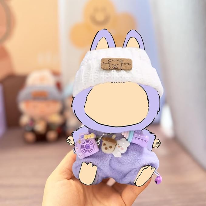 2025 New Clothes for Doll, 3-Piece Purple Clothes Set for Dolls, Outfits Set for 15/17 cm Dolls, Exquisite Accessories for Doll, Stylish Outfit for Boys Girls Birthday Collectors