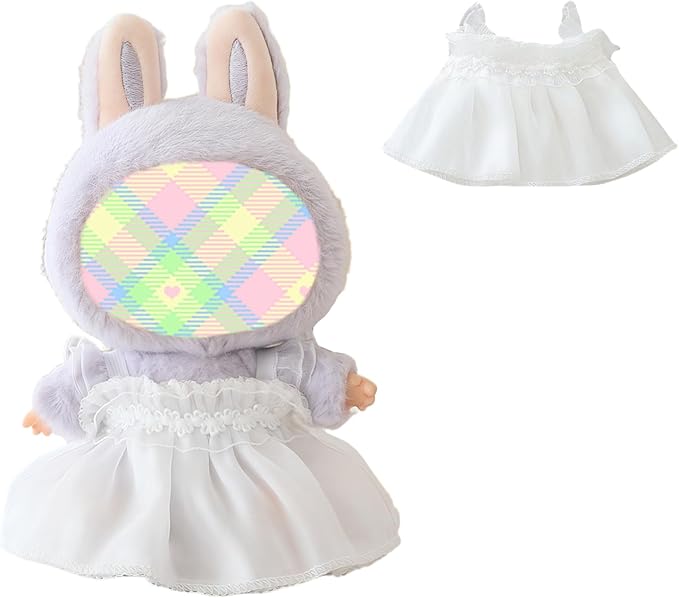 Clothes for Dolls Accessories, Outfit Set Gauze Dress for 15cm 17cm Doll (No Doll), Romantic Skirt Doll Clothing Set Replacement White