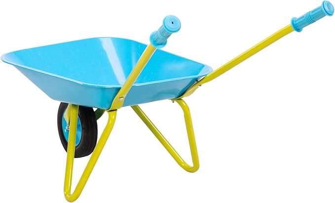Fat Brain Toys Wheelbarrow Pretend and Play Toy - Kids' Metal Yard Tool, Ages 3+