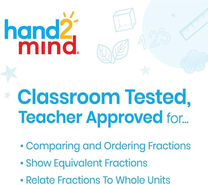 hand2mind Plastic Rainbow Fraction Tiles and Fraction Tower Cubes Montessori Math Materials