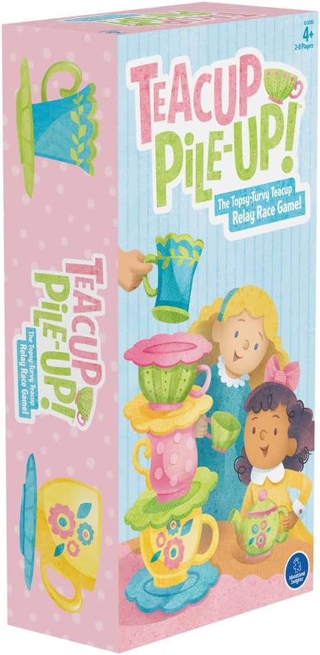 Educational Insights Teacup Pile-Up! Relay Game, Preschool Board Game, Easter Basket Stuffers for Kids, Gift for Kids Ages 4+