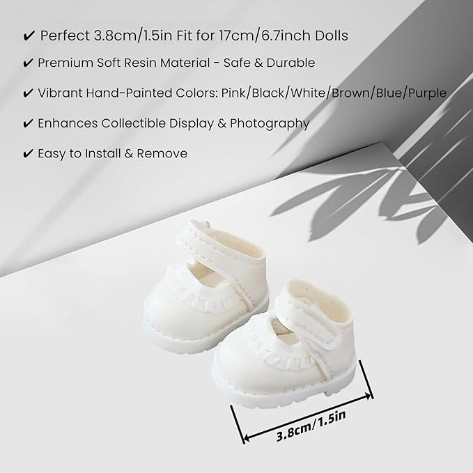 Clothes for Dolls Accessories, Outfit Set 5 Pieces Gauze Dress for 15cm 17cm Doll (No Doll), Romantic Hat Skirt Shoes Doll Clothing Set Replacement Pink