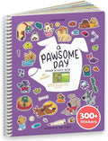 Cupkin Pawsome Day Sticker Book Activity for Kids, Toddler Airplane Travel Essentials, 300+ Kid's Stickers + 8 Scenes + Coloring Book Pages, Animal Lover Gift, Kids Crafts for Ages 2-8