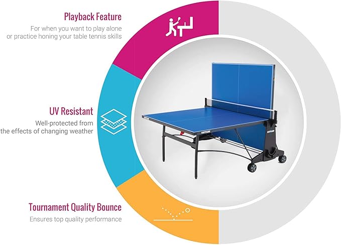 KETTLER Cabo Outdoor Table Tennis 2X Player Bundle