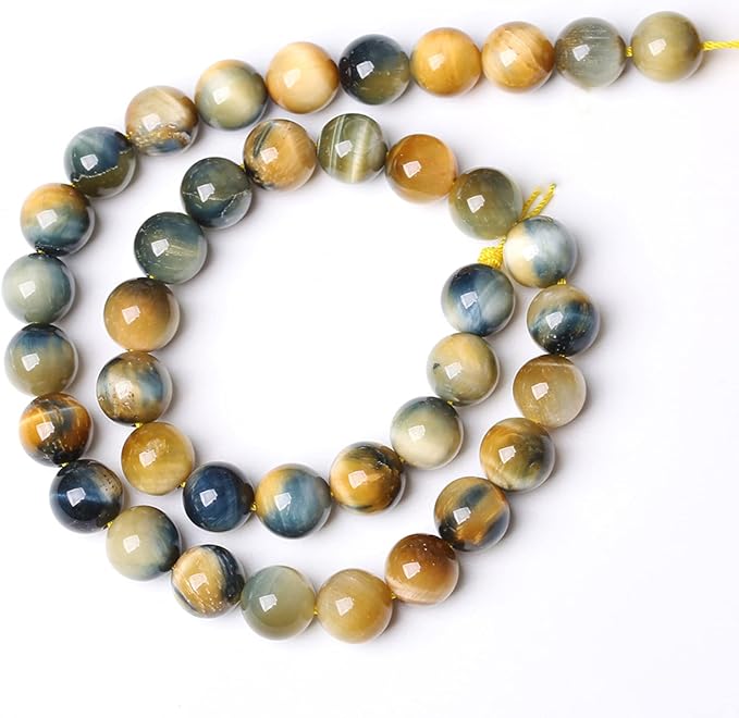 8mm 45PCS Natural Stone Dreamlike Blue Tiger Eye Beads for Jewelry Making DIY Bracelet