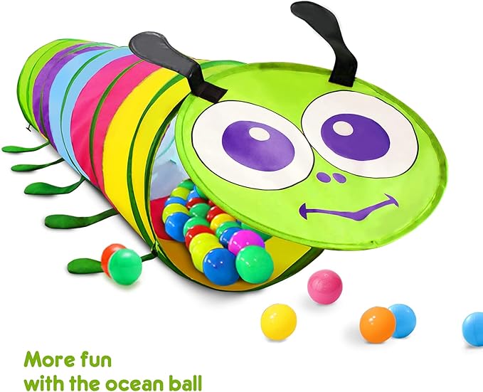 PigPigPen Kids Tunnel for Toddlers,Pop Up Play Tunnel Tent for Babies or Dogs, Indoor & Outdoor Toys for Kids Backyard Playset. (Colorful Modeling Play Tent)