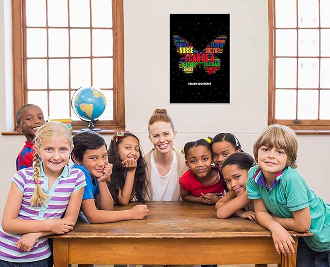 FLYAB Inspirational Classroom Posters - Motivation Career Options Positive Posters for Middle School Elementary Classroom Bulletin Board Decorations Poster Teacher Supplies