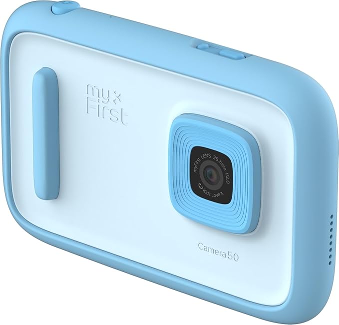 New AI Editor Camera for Kids myFirst Camera 50 Kids' Digital Camera 20MP Photos 1080P Video, Front & Selfie Lens Christmas Birthday Gifts for Boys & Girls Ages 4-15 Portable Travel Friendly (Blue)